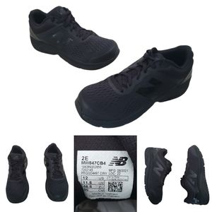 Men's New Balance 847V4 12 Wide 2E Walking Black Shoes MW847CB4 Excellent  condi